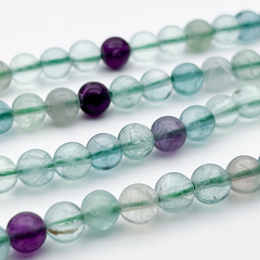 Флюорит бусины, диаметр 6,3-6,5 мм, цена за 28-29 шт (1/2 нити)