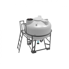 Емкость ЦКТ 3000л с патрубком 110 мм с фланцем белая в обрешетке с лестницей ЭкоПром ФМ/ЦКТ 3000 л. вертикальная конусообразная (2032x2662x2390см;242кг;Белый) - арт.557789