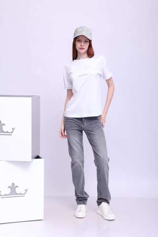 Margittes Футболка из хлопка и вискозы с позитивной надписью