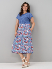 Платье П-026/джинса-надписибирюзовые