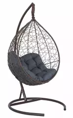 Подвесное кресло-кокон SEVILLA RELAX коричневое, темно-серая подушка (Laura Outdoor)