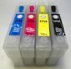 Перезаправляемые картриджи Epson Expression Home XP-33. Комплект 4 штуки. Картриджи оснащены авточипами.