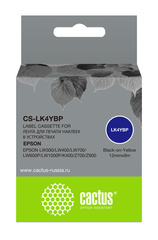 Картридж ленточный Cactus CS-LK4YBP черный для Epson LW300, LW400, LW700, LW600P, LW1000P, K400, Z700, Z900