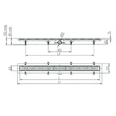 Трап линейный для пола, боковой слив MCH CH1050/50KN1