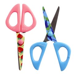 
          Ножницы детские, Alingar, 13 см, пластиковые ручки, принт на лезвии, закругленные концы, "Ягодный микс", три цвета, картонный стенд