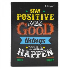 
          Ежедневник недатированный, А5, Alingar, 7БЦ, глянцевая ламинация, линия, 136 л, "Будь позитивным!"
