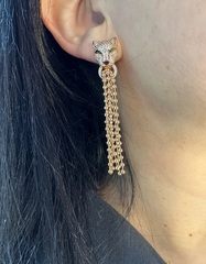 Серьги PANTHERE VGold с подвесками из цепочек в стиле CARTIER