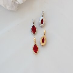 Подвеска Маркиз с красным фианитом, 14*5 мм, позолота, П387