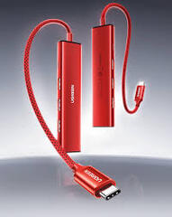 Хаб USB-C UGREEN CM478 (75325) 5-в-1 USB-C PD, красный