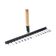 61763 Грабли стальные // 1300 мм // 16 витых зубьев // деревянный черенок
