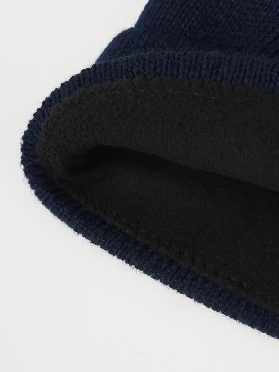 Шапка мужская зимняя шерстяная вязаная с подкладкой утеплителем из флиса, зимние мужские шапки