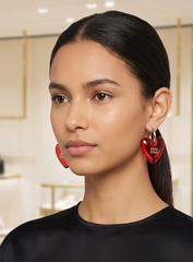 Серьги-конго MIU MIU с подвеской красное сердце