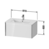 Duravit XViu Тумба подвесная 400x810x480мм под раковину # 233683, 234583, 234683 с 1 выдвижным отделением, цвет: белый глянцевый XV40260B122