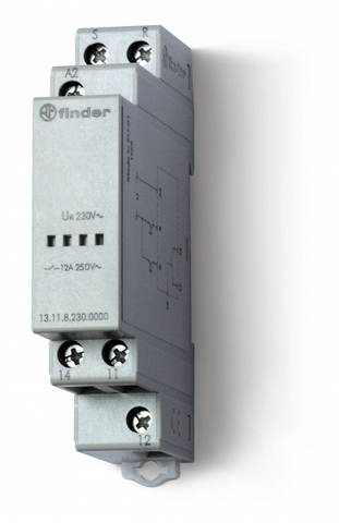 Модульное электронные вызывное реле со сбросом; 1СO 12A; питание 230В АC; ширина 17.5мм; степень защиты IP20; упаковка 1шт.