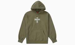 Supreme Cross Box Logo Hooded Sweatshirt "Light Olive"