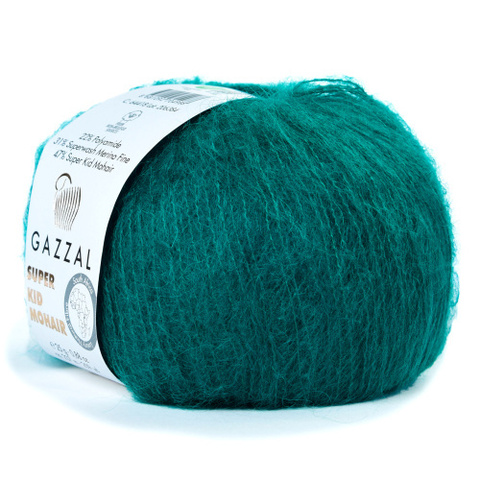 Пряжа Gazzal Super Kid Mohair 64418 изумруд