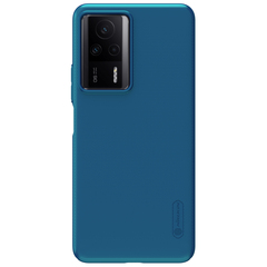 Тонкий жесткий чехол синего цвета (Peacock Blue) от Nillkin для Xiaomi Redmi K60E, серия Super Frosted Shield