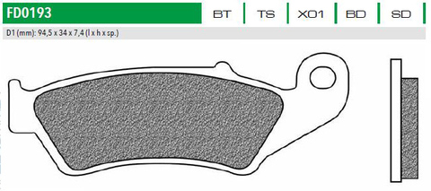 FD0193TS Тормозные колодки дисковые мото ROAD TOURING SINTERED  (FDB892)  NEWFREN