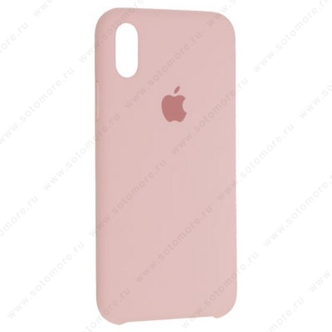 Накладка Silicone Case для Apple iPhone X розовый