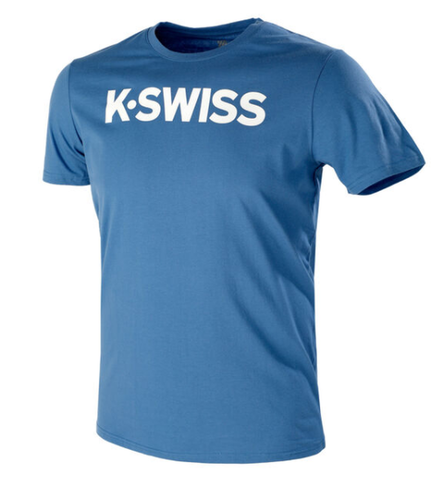 Теннисная футболка K-Swiss Core Logo Tee M - brunner blue/white