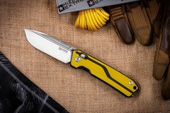 Складной нож SRM Rubik Large Satin сталь 10Cr15CoMoV рукоять Yellow/Black G10 (7228L-GW)