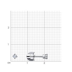 022208 - Серьги-пусеты из белого золота 585 пробы  с фианитами