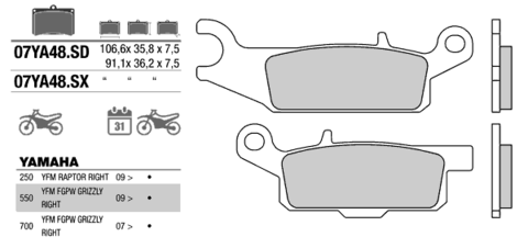 07YA48SD колодки тормозные МОТО(FDB2230)