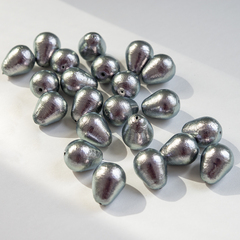 Хлопковый жемчуг, оттенок "Rich Gray", капля 16*20мм, сквозное отверстие