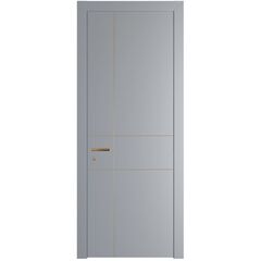 Межкомнатная дверь 46PWB смоки с латунным молдингом