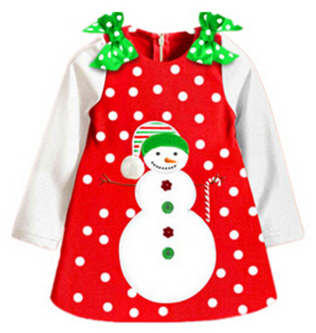 Платье детское праздничное для девочки Снеговик