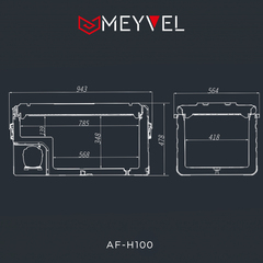 Компрессорный автохолодильник Meyvel AF-H100 ( 12V/24V, 100л)