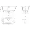 102515G Salini SOFIA Corner L Ванна угловая левая 1700х850х590мм, дон кл "Up&Down",  сифон, слив-пер, мат-л: S-Sense , цвет белый глянцевый