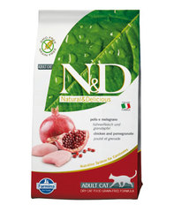 Farmina N&D Cat сухой корм для взрослых кошек (курица с гранатом) 1,5кг
