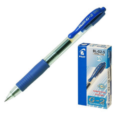 Ручка гелевая автоматическая Pilot BL-G2-5 синяя (толщина линии 0.3 мм)
