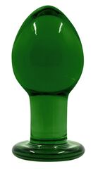 Зеленая стеклянная анальная пробка Crystal Medium - 7,5 см. - 