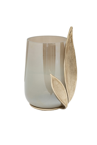 Подсвечник декоративный 29.5см Garda Decor Flora позолоченный алюминий