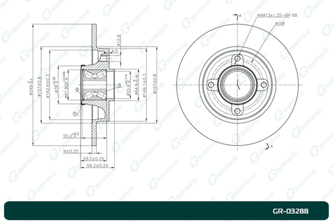 Диск тормозной G-brake  GR-03288