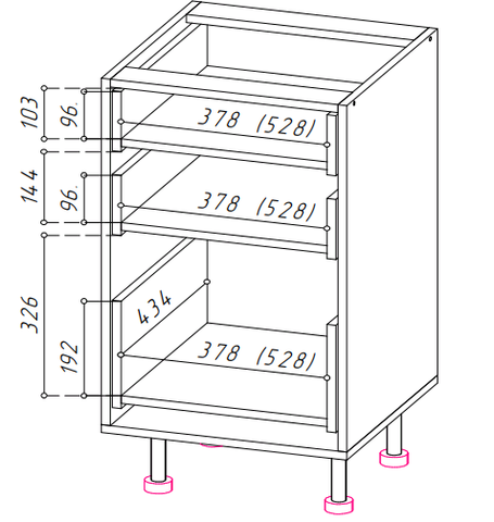 YourHouse Стол С3ЯК-450 3 ящика