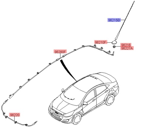 АНТЕННЫ ШТОК НА КРЫШУ SOLARIS HYUNDAI