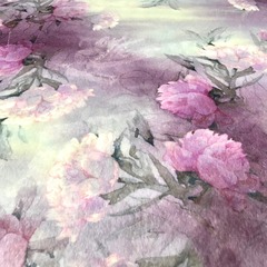 Мерный лоскут 0,95 м искусственный мех серо-лиловые цветы 3300