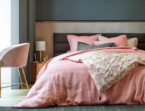 Постельное белье 2 спальное евро Blanc des Vosges Luxor Bois De Rose розовое