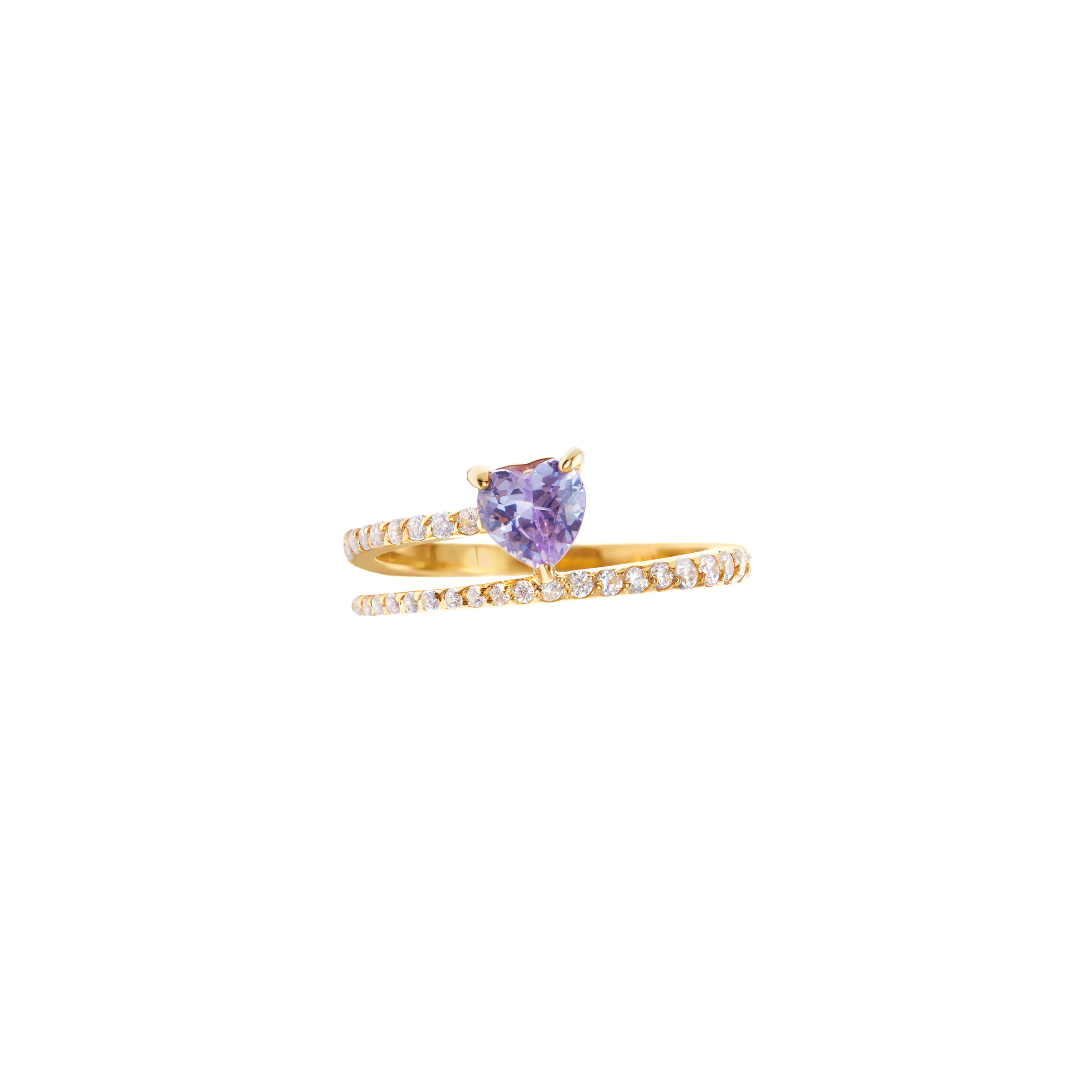 Twisted Heart Ring - Lilac