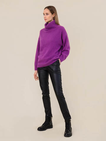 Женский свитер фиолетового цвета из ангоры - фото 5