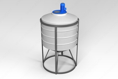 Емкость пищевая в обрешетке ЭкоПром ФМ с турбинной мешалкой 500 л. конусная (99x99x177см;белый) - арт.555710