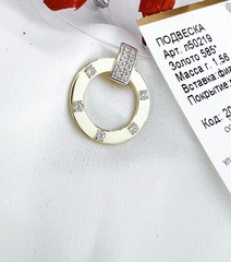 l50219-podveska-kruglaya-iz-zheltogo-zolota-585-proby-s-fianitami