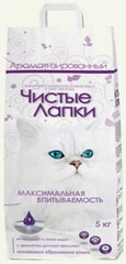 Чистые Лапки комкующийся ароматизированный, индийский бентонит 5кг
