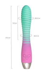 Мятно-розовый вибратор с изогнутой головкой Azalia - 20,5 см. - 