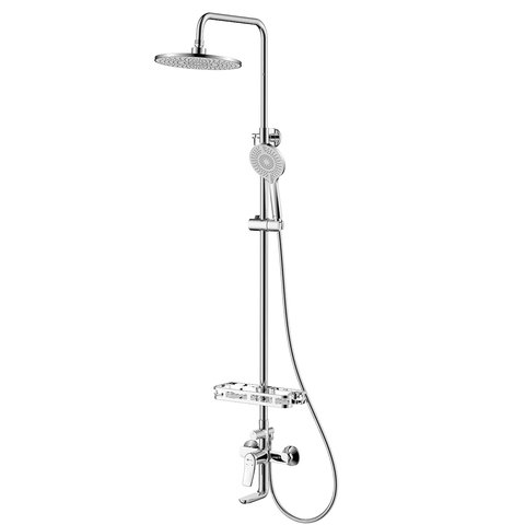 Lemark LM11362C Смеситель Lemark Ortus для ванны и душа с регулируемой высотой штанги и верхней душевой лейкой "Тропический дождь" (LM11362C)