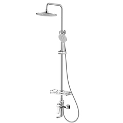 Lemark LM11362C Смеситель Lemark Ortus для ванны и душа с регулируемой высотой штанги и верхней душевой лейкой 