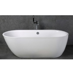 BelBagno BB203-1800-830 Отдельностоящая, овальная акриловая ванна в комплекте со сливом-переливом цвета хром 1800x820x590 фото